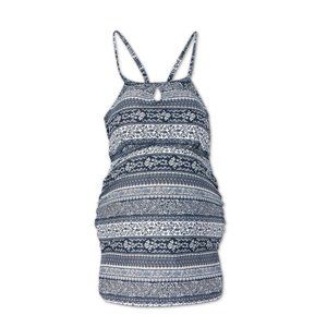 Isabel Maternity Women's XL Navy Striped Nomadic Keyhole Tankini Top Swimwear